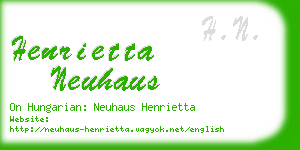 henrietta neuhaus business card